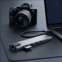 Tech-Protect HB09 Hub Adapter 8in1 USB-C / 2xUSB-A 3.0, USB-C 3.0, USB-C PD 100W, HDMI 4K 60Hz, SD/TF, RJ45 1000Mb/s Space Grey