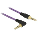 Καλώδιο Ήχου Delock Jack stereo σε Jack stereo 4pin 3.5mm, 90°, μωβ, 1m
