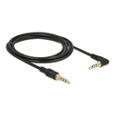 Καλώδιο Ήχου Delock 3.5mm 85613, γωνιακό, 24AWG, gold plated, 2m, μαύρο