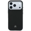 Mercedes Leather Semi Wrap Grill Pattern MagSafe Apple iPhone 17 Pro black
