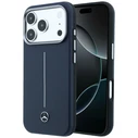 Mercedes Leather Semi Wrap Iconic Line MagSafe Apple iPhone 17 Pro navy blue