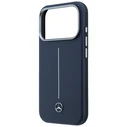 Mercedes Leather Semi Wrap Iconic Line MagSafe Apple iPhone 17 Pro navy blue
