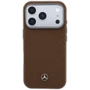Mercedes Leather Semi Wrap Wood Effect MagSafe Apple iPhone 17 Pro camel