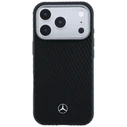 Mercedes Leather Semi Wrap Wood Effect MagSafe Apple iPhone 17 Pro black