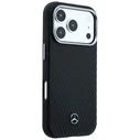 Mercedes Leather Semi Wrap Wood Effect MagSafe Apple iPhone 17 Pro black