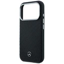 Mercedes Leather Semi Wrap Wood Effect MagSafe Apple iPhone 17 Pro black