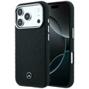 Mercedes Leather Semi Wrap Wood Effect MagSafe Apple iPhone 17 Pro Max black