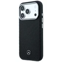Mercedes Leather Semi Wrap Wood Effect MagSafe Apple iPhone 17 Pro Max black