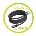 Mobile Origin Μαγνητικό Καλώδιο USB-A σε USB-C 1 m Μαύρο