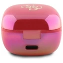 Wireless TWS in-ear headphones Guess GUTWSJ144ESF + docking station Iridescent 4G Printed Logo fuchsia