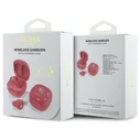 Wireless TWS in-ear headphones Guess GUTWSJ144ESF + docking station Iridescent 4G Printed Logo fuchsia