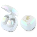 Wireless TWS in-ear headphones Guess GUTWSJ144ESH + docking station Iridescent 4G Printed Logo white