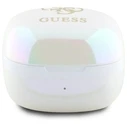 Wireless TWS in-ear headphones Guess GUTWSJ144ESH + docking station Iridescent 4G Printed Logo white