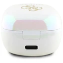 Wireless TWS in-ear headphones Guess GUTWSJ144ESH + docking station Iridescent 4G Printed Logo white