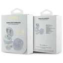 Wireless TWS in-ear headphones Guess GUTWSJ144ESH + docking station Iridescent 4G Printed Logo white