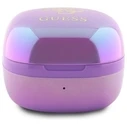 Wireless TWS in-ear headphones Guess GUTWSJ144ESU + docking station Iridescent 4G Printed Logo purple