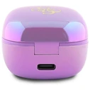 Wireless TWS in-ear headphones Guess GUTWSJ144ESU + docking station Iridescent 4G Printed Logo purple