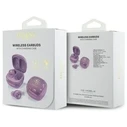 Wireless TWS in-ear headphones Guess GUTWSJ144ESU + docking station Iridescent 4G Printed Logo purple
