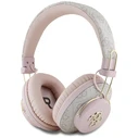Wireless over-ear headphones Guess ENC Metal 4G Logo pink