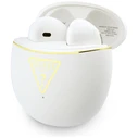 Wireless TWS in-ear headphones Guess Gold Line Triangle white