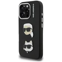 Karl Lagerfeld FW Grained Karl & Choupette Heads Pins Apple iPhone 16 Pro black