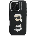 Karl Lagerfeld FW Grained Karl & Choupette Heads Pins Apple iPhone 16 Pro Max black