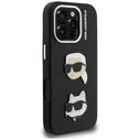 Karl Lagerfeld FW Grained Karl & Choupette Heads Pins Apple iPhone 16 Pro Max black