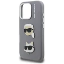 Karl Lagerfeld FW Grained Karl & Choupette Heads Pins Apple iPhone 16 Pro Max grey