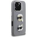 Karl Lagerfeld FW Grained Karl & Choupette Heads Pins Apple iPhone 16 Pro grey