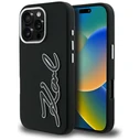 Karl Lagerfeld FW Grained Signature Logo Apple iPhone 16 Pro black