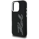 Karl Lagerfeld FW Grained Signature Logo Apple iPhone 16 Pro black