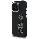 Karl Lagerfeld FW Grained Signature Logo Apple iPhone 16 Pro Max black