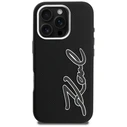 Karl Lagerfeld FW Grained Signature Logo Apple iPhone 16 Pro Max black