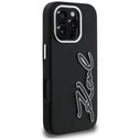 Karl Lagerfeld FW Grained Signature Logo Apple iPhone 16 Pro Max black