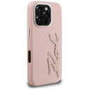 Karl Lagerfeld FW Grained Signature Logo Apple iPhone 16 Pro pink