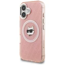 Karl Lagerfeld IML Choupette Head Logo MagSafe Apple iPhone 16 pink