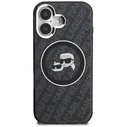 Karl Lagerfeld IML Glitter Karl & Choupette Heads Logo MagSafe Apple iPhone 16 black