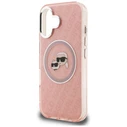 Karl Lagerfeld IML Glitter Karl & Choupette Heads Logo MagSafe Apple iPhone 16 pink