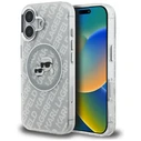 Karl Lagerfeld IML Glitter Karl & Choupette Heads Logo MagSafe Apple iPhone 16 grey