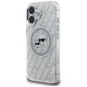 Karl Lagerfeld IML Glitter Karl & Choupette Heads Logo MagSafe Apple iPhone 16 grey