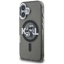 Karl Lagerfeld IML Glitter Karl & Choupette Sketch Logo MagSafe Apple iPhone 16 black