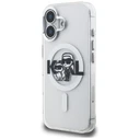 Karl Lagerfeld IML Glitter Karl & Choupette Sketch Logo MagSafe Apple iPhone 16 clear