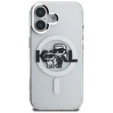 Karl Lagerfeld IML Glitter Karl & Choupette Sketch Logo MagSafe Apple iPhone 16 clear