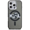 Karl Lagerfeld IML Glitter Karl & Choupette Sketch Logo MagSafe Apple iPhone 16 Pro black