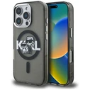 Karl Lagerfeld IML Glitter Karl & Choupette Sketch Logo MagSafe Apple iPhone 16 Pro Max black