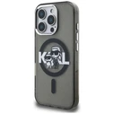 Karl Lagerfeld IML Glitter Karl & Choupette Sketch Logo MagSafe Apple iPhone 16 Pro Max black