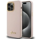 Guess GUHCP15LSMBSLP Apple iPhone 15 Pro hardcase Silicone Script Metal Logo & Frame pink