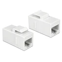Keystone Delock Module RJ45 86379, Θηλυκό σε Θηλυκό, CAT 6 Utp, Λευκό
