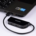 USB Hub Axagon Axagon Hue-X4b 4-Po Rt Usb 2.0 Black