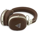 Guess Wireless over-ear headphones Bluetooth ENC Metal Grained Triangle Logo brown